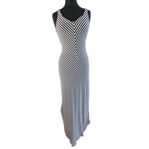 Love Fire Asymmetrical Striped Long Maxi Boutique Sleeveless Dress Size Medium